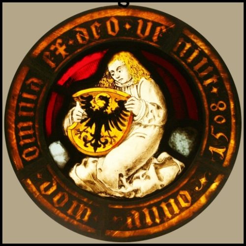 antique stained glass window