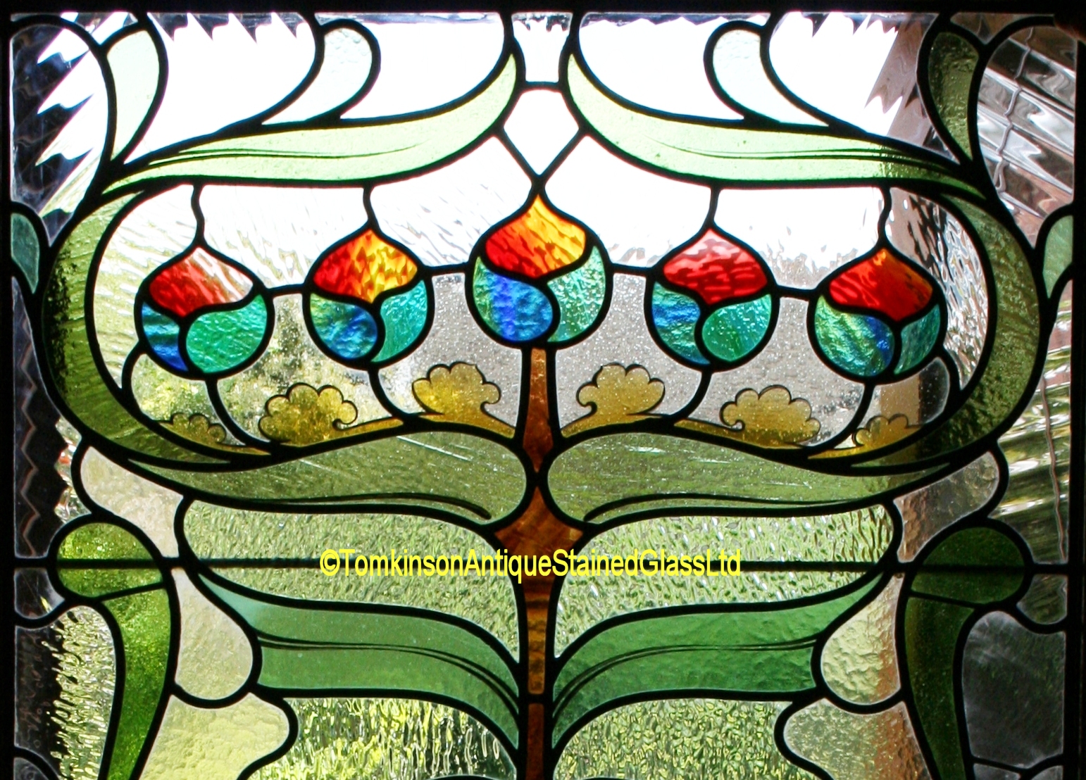 Ref Ed331 2 Edwardian Stained Glass Windows Art Nouveau Tomkinson Stained Glass