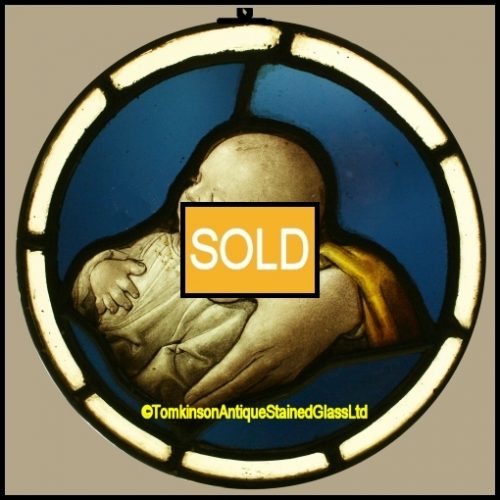 Antique Stained Glass Roundel