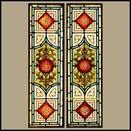 Ref Vic570 2 Victorian Stained Glass Windows
