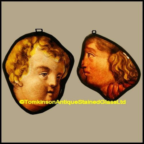 Antique Putti Stained Glass