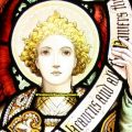 Antique Angel Stained Glass Window