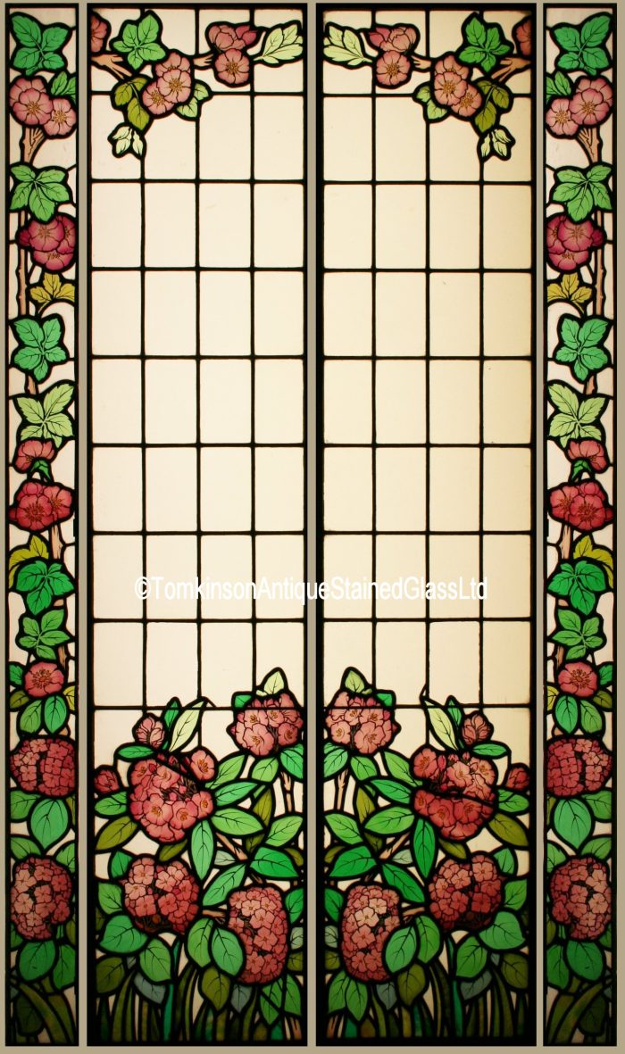 Ref: Fre218 - Antique French Stained Glass Window - "French Art Nouveau" - Image 2