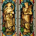 antique stained glass window