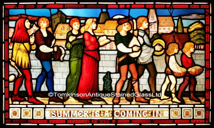 antique stained glass window