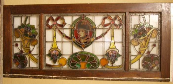 Ref: Ed262 - Edwardian Stained Glass Window - "Lord Horatio Nelson" - Image 6