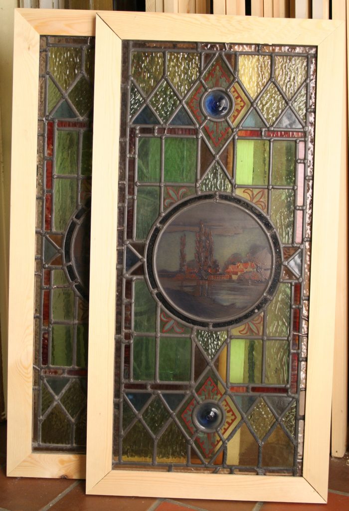 Ref: Ed277 - 2 Edwardian Stained Glass Windows - "Edwardian Country Scenes (Set B)" - Image 6