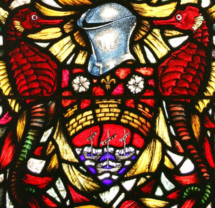 Ref: Ed311 - Edwardian Stained Glass Window - "Cambridge University Coat of Arms" - Image 3