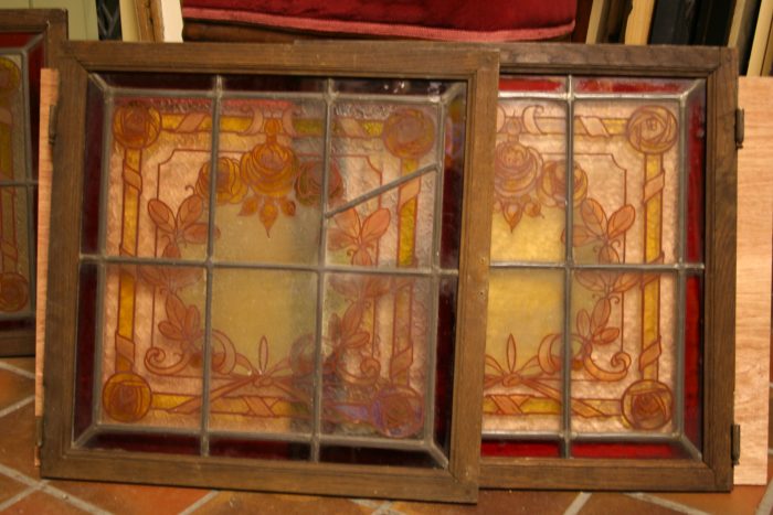 Ref: Fre207 - Pair French Stained Glass Windows - "Château Panels" - Image 5