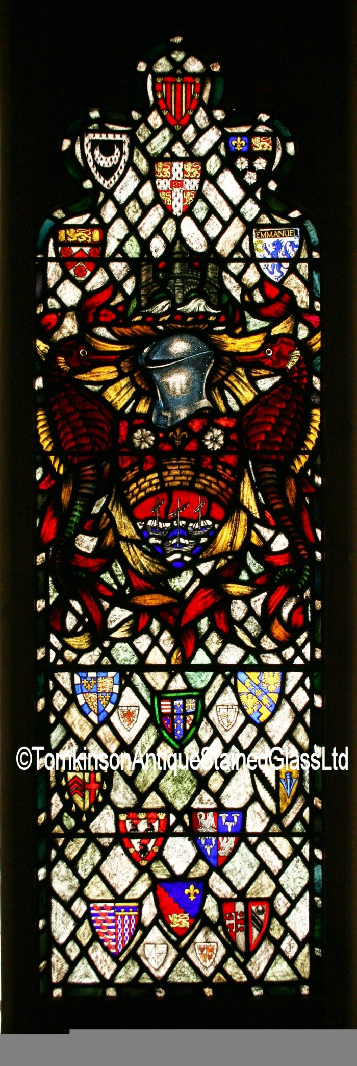 heraldic stained glass