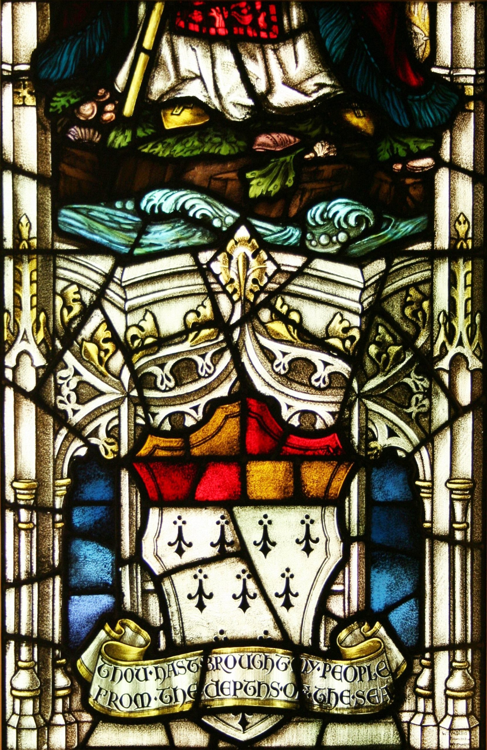 Ref: Rel279 - Antique Religious Church Stained Glass Window - "St Nicolas" - Image 7