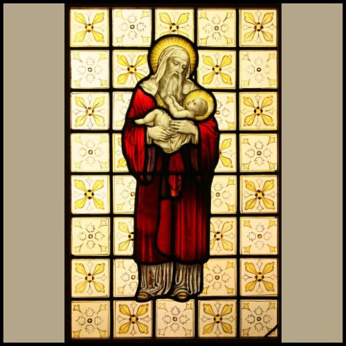 Joseph & Baby Jesus stained glass