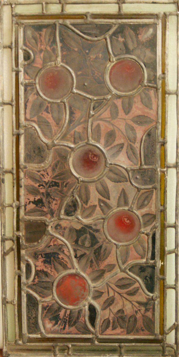 Ref: Vic422 - 2 Antique Victorian Stained Glass Panels - "Oranges & Foilage - Arts & Crafts Morris & Co." - Image 4