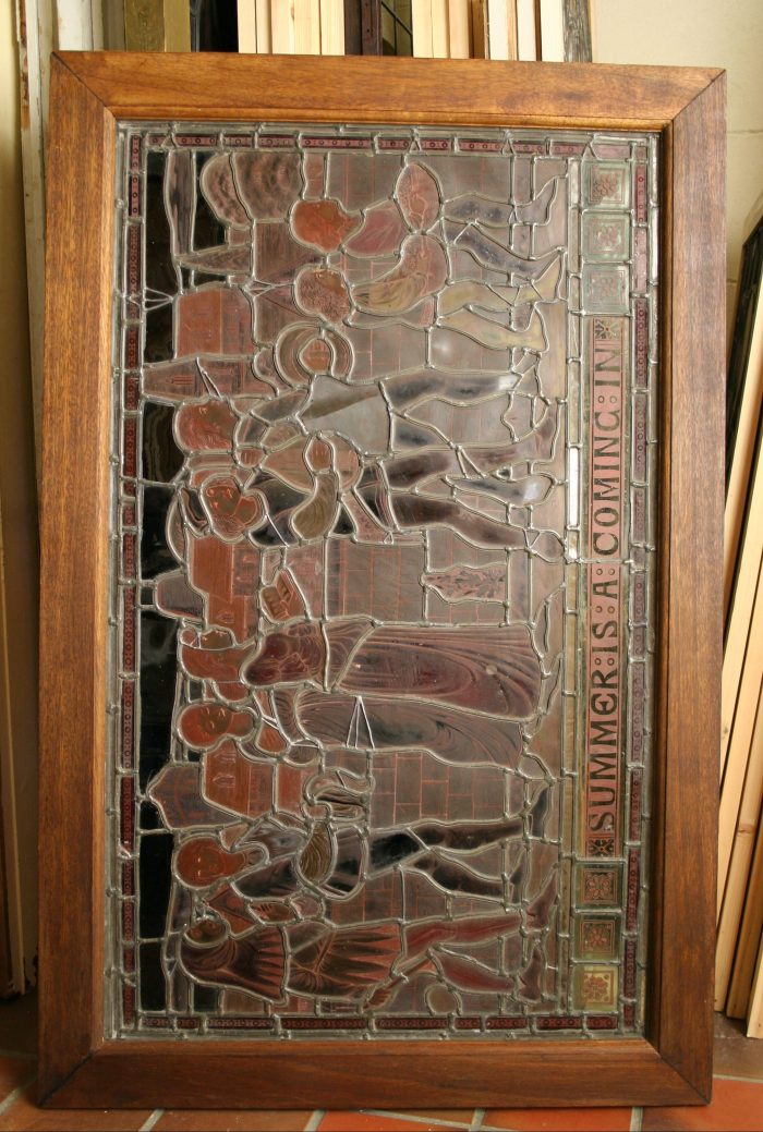 Ref: Vic454 - Antique Victorian Stained Glass Window - "Summer Is A Coming In" - Image 9
