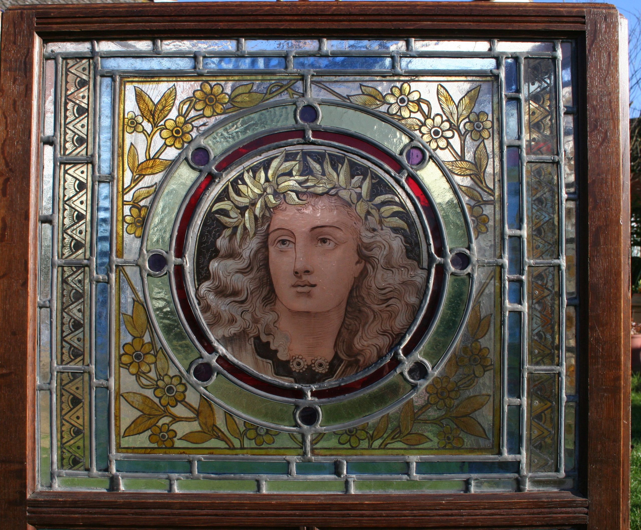 Ref: Vic495 - Antique Victorian Stained Glass Window - "Three Fold Screenl" - Image 5