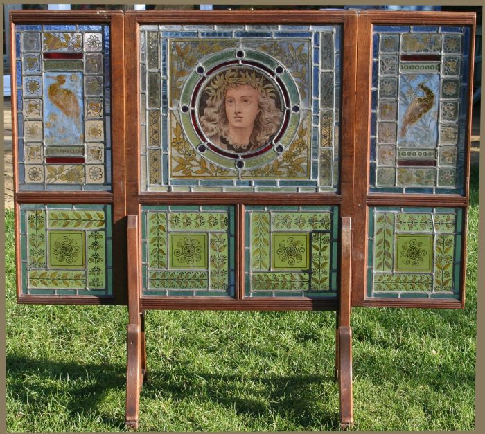 Ref: Vic495 - Antique Victorian Stained Glass Window - "Three Fold Screenl" - Image 2
