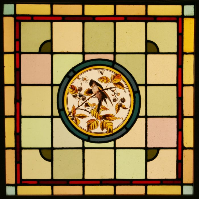Ref: Vic500 - 3 Antique Victorian Stained Glass Windows - "Dicky Birds" - Image 4