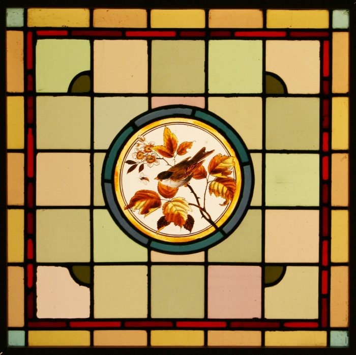 Ref: Vic500 - 3 Antique Victorian Stained Glass Windows - "Dicky Birds" - Image 6