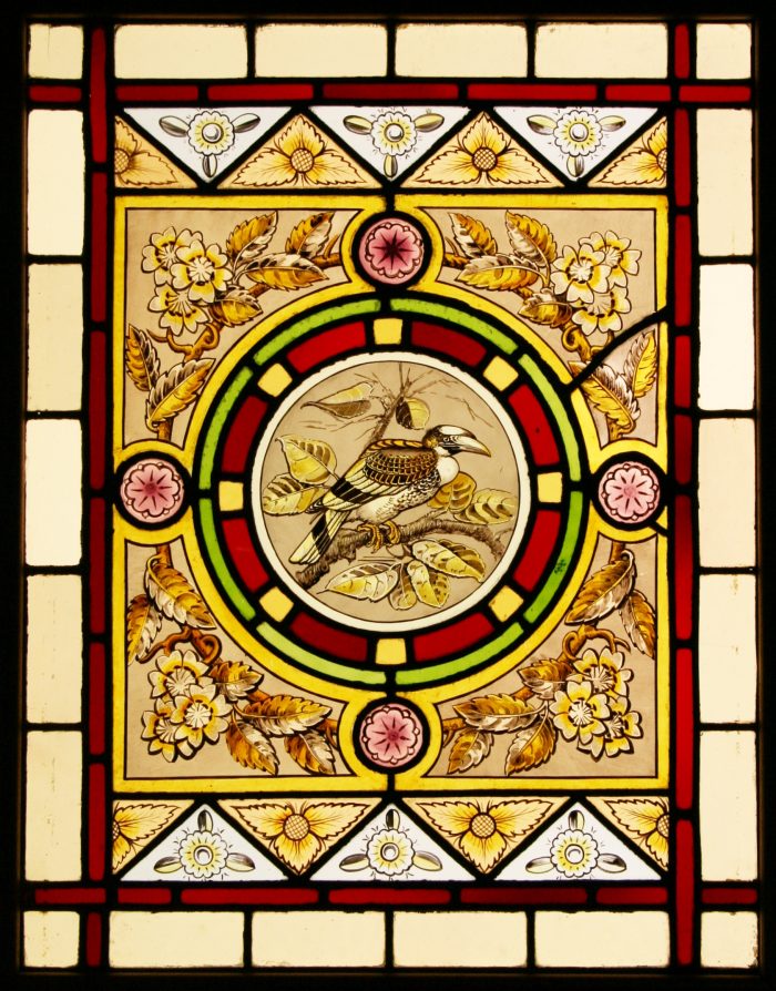 Ref: Vic504 - 2 Antique Victorian Stained Glass Windows - "Aesthetic Movement" - Image 2