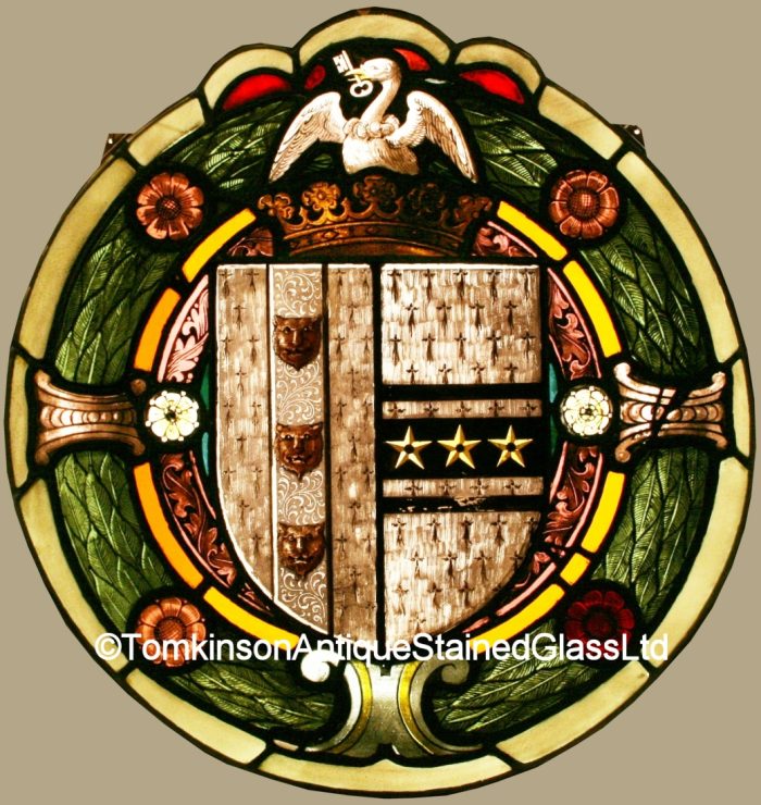 Ref: Ron387 - Roundels - Antique Stained Glass Window - "Heraldic - Coat of Arms - Armorial" - Image 2