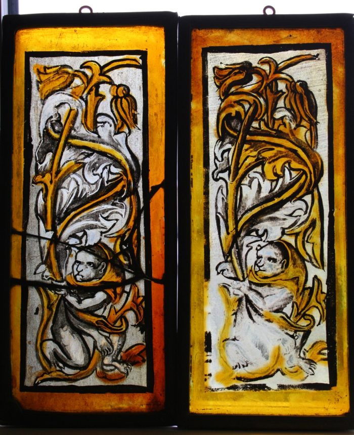 Ref: Ron300 - Roundels - Antique Stained Glass Window - "Imps" - Image 3