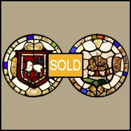 Antique Stained Glass Roundels