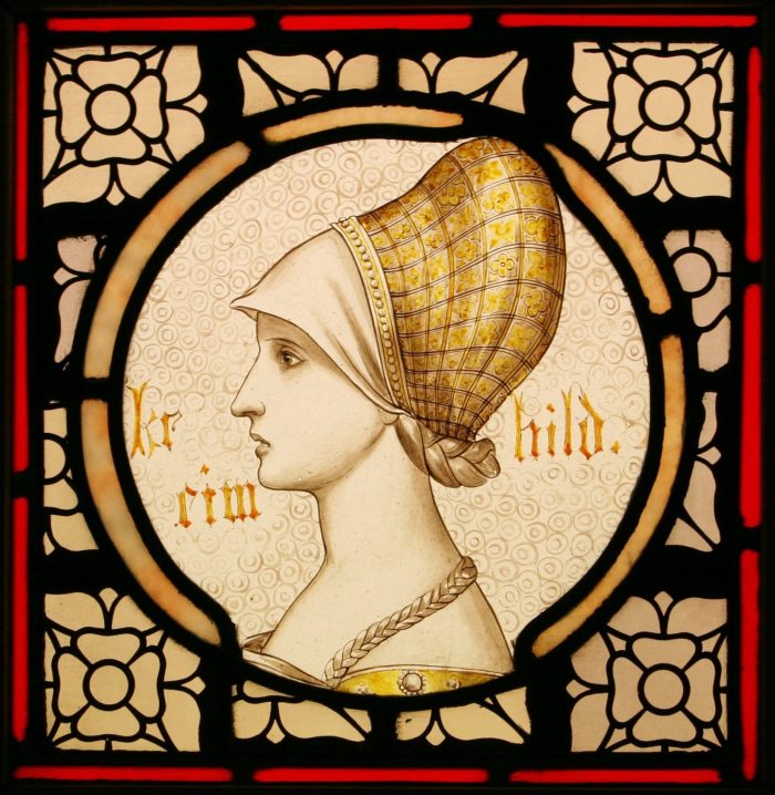 Ref: Ron325 - Roundels - Antique Stained Glass Window - "Portrait of a Lady" - Image 2