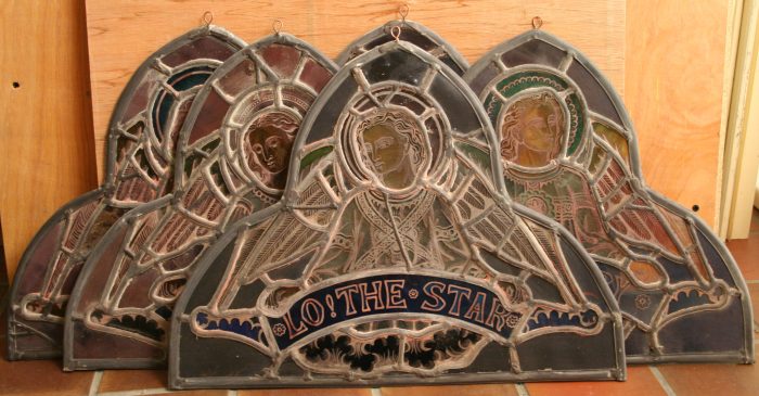 Ref: Ron361 - Roundels - 4 Antique Stained Glass Windows - "Seraphim Angels" - Image 6