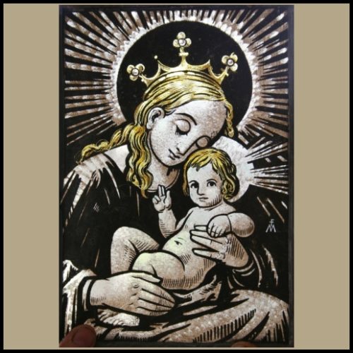 madonna & child stained glass