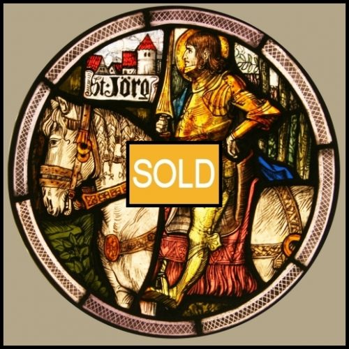 Antique Stained Glass Panel