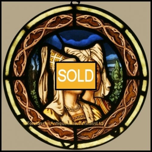 Antique Stained Glass Panel