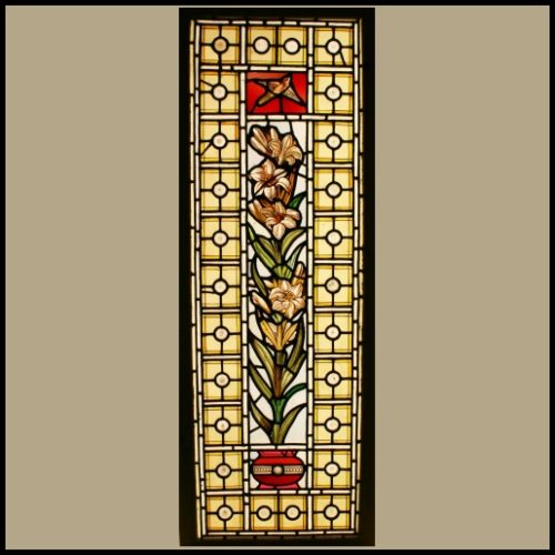 Urn of Lilies stained glass
