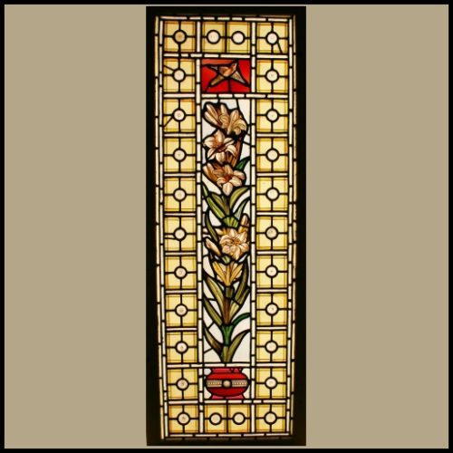 Urn of Lilies stained glass