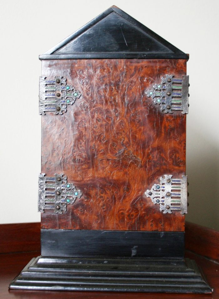Ref: Ant100 - Antiques - French Limoges Enamel & Wood Religious Triptych - Image 4