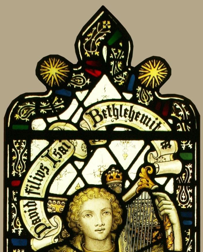 Ref: Rel320 - Antique Religious Church Stained Glass Window  - "Youthful David" - Image 4