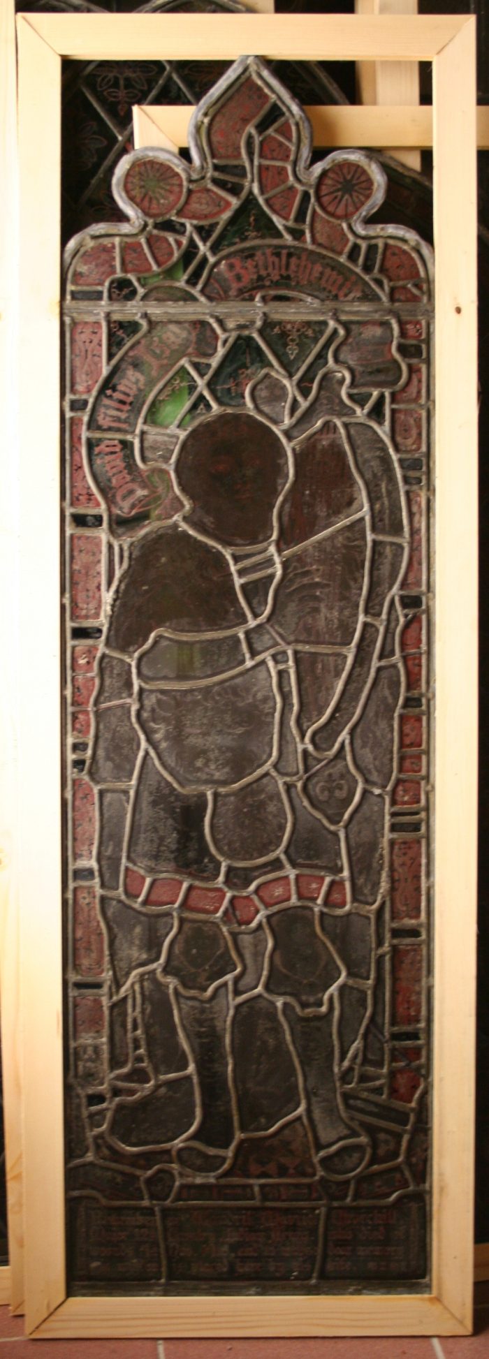 Ref: Rel320 - Antique Religious Church Stained Glass Window  - "Youthful David" - Image 6