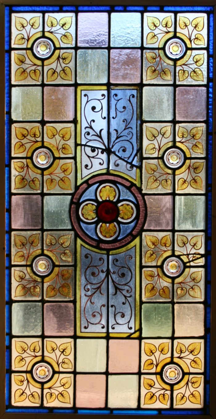 Ref: Ed318- Edwardian Stained Glass Window - "Arts & Crafts" - Image 2