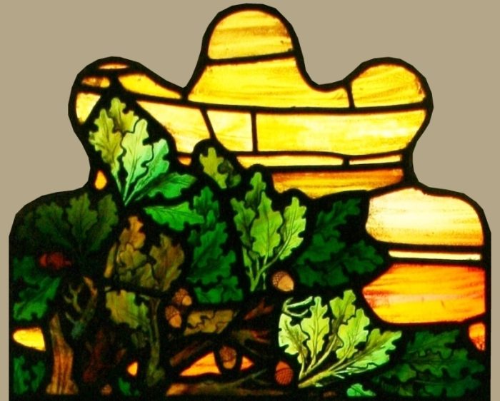 Hand painted coloured glass