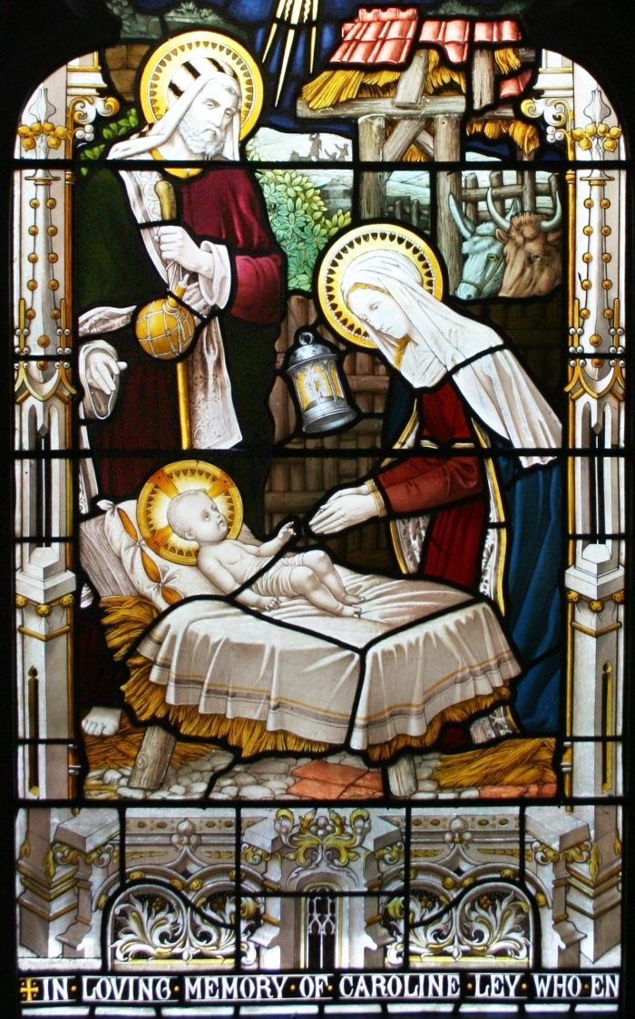 Ref: Rel322 - Antique Religious Church Stained Glass Window  - Nativity & The Annunciation - Image 5