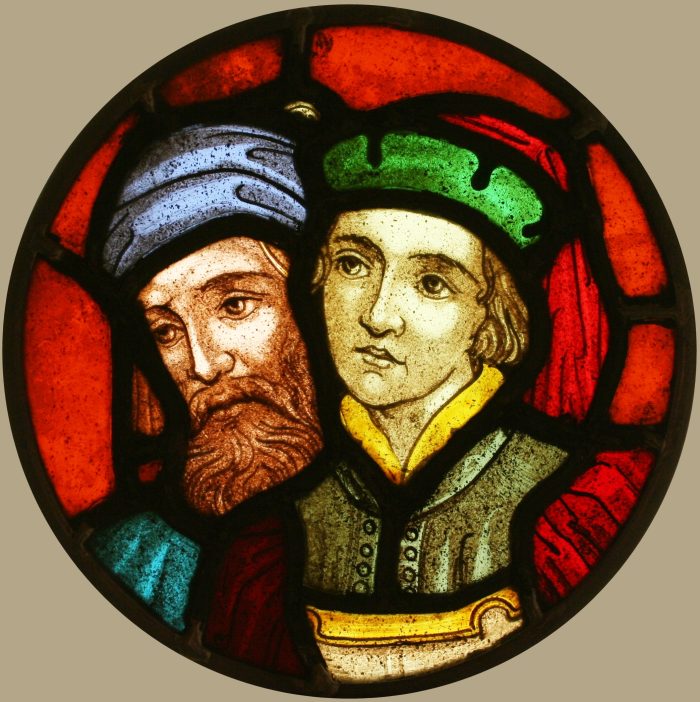 Hand painted coloured glass