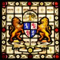 Armorial stained glass window