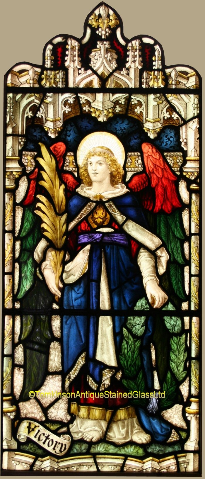 Victory stained glass window