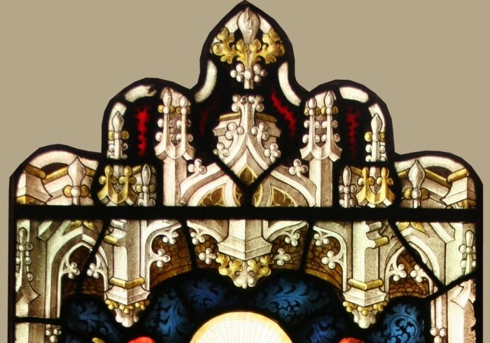 Church spires stained glass
