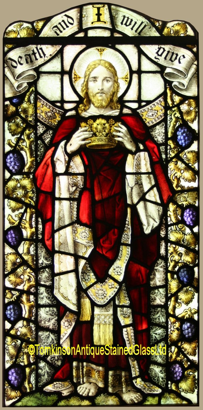 Antique church stained glass window