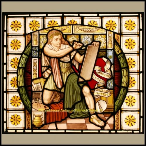 Antique stained glass window