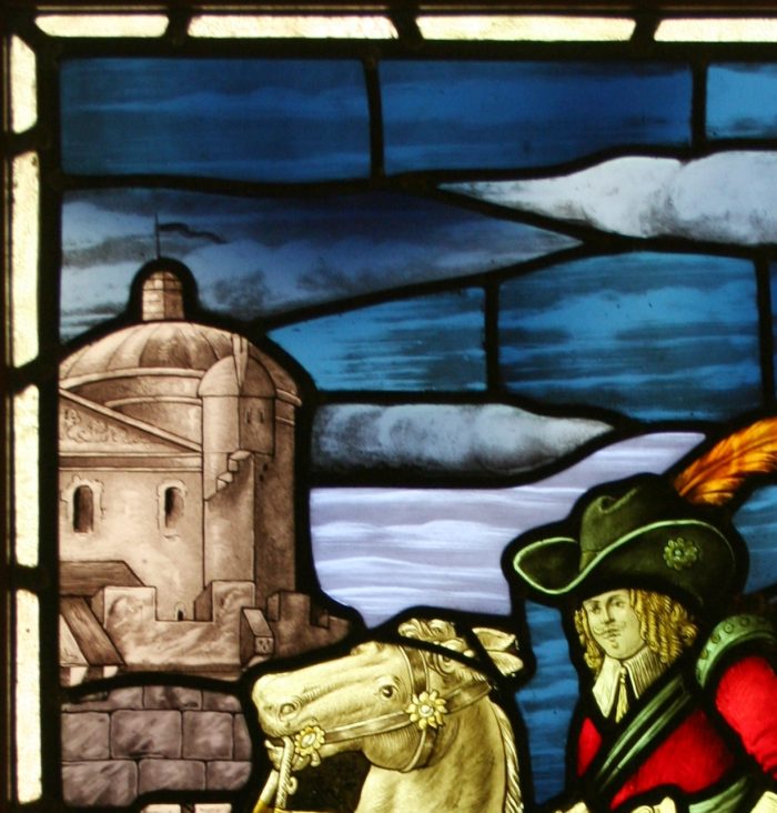 Ref: Ed320 - Edwardian Stained Glass Window - Cavalier On Horseback - Image 4