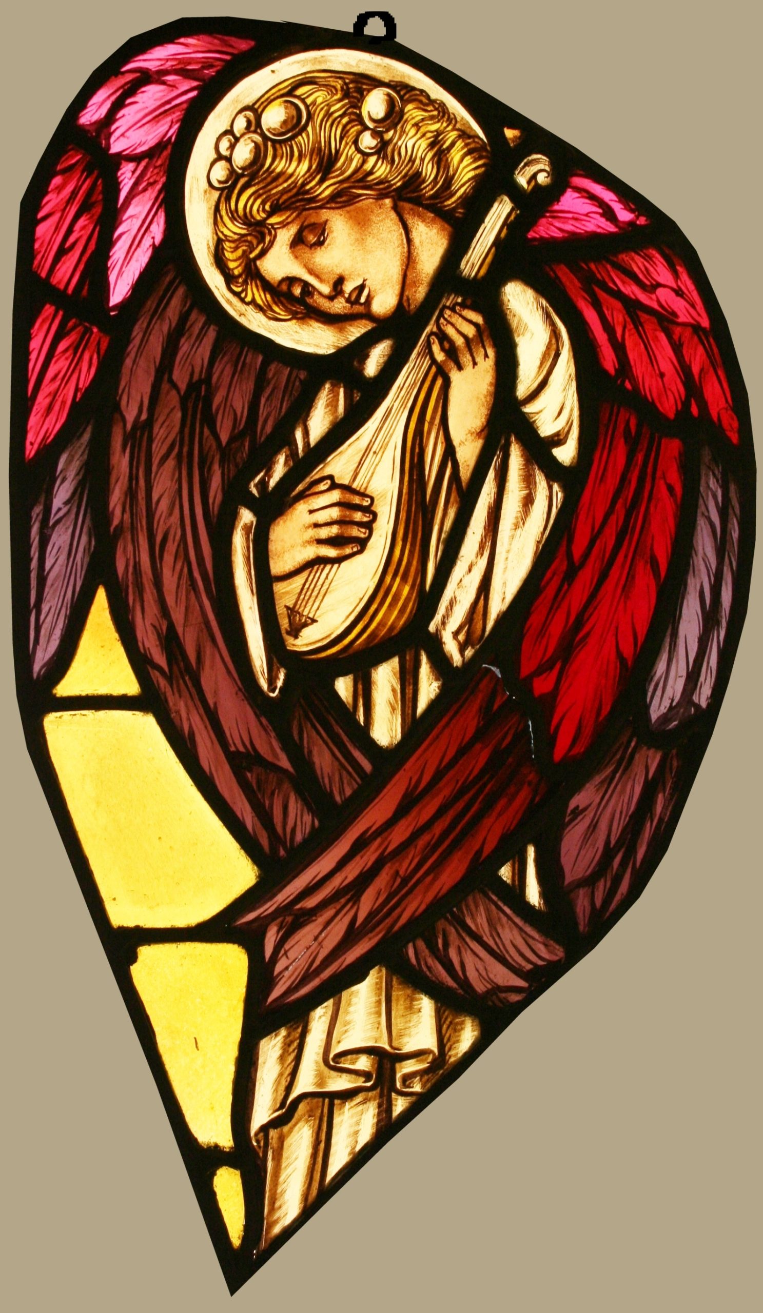 Ref: Ron417 - Roundel - Pair Antique Church Tracery Panels - Musical Angels - Image 5