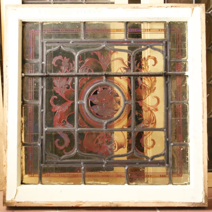 Ref: Vic534 - Victorian Stained Glass Windows - 2 Hand Painted Flower Windows - Image 6
