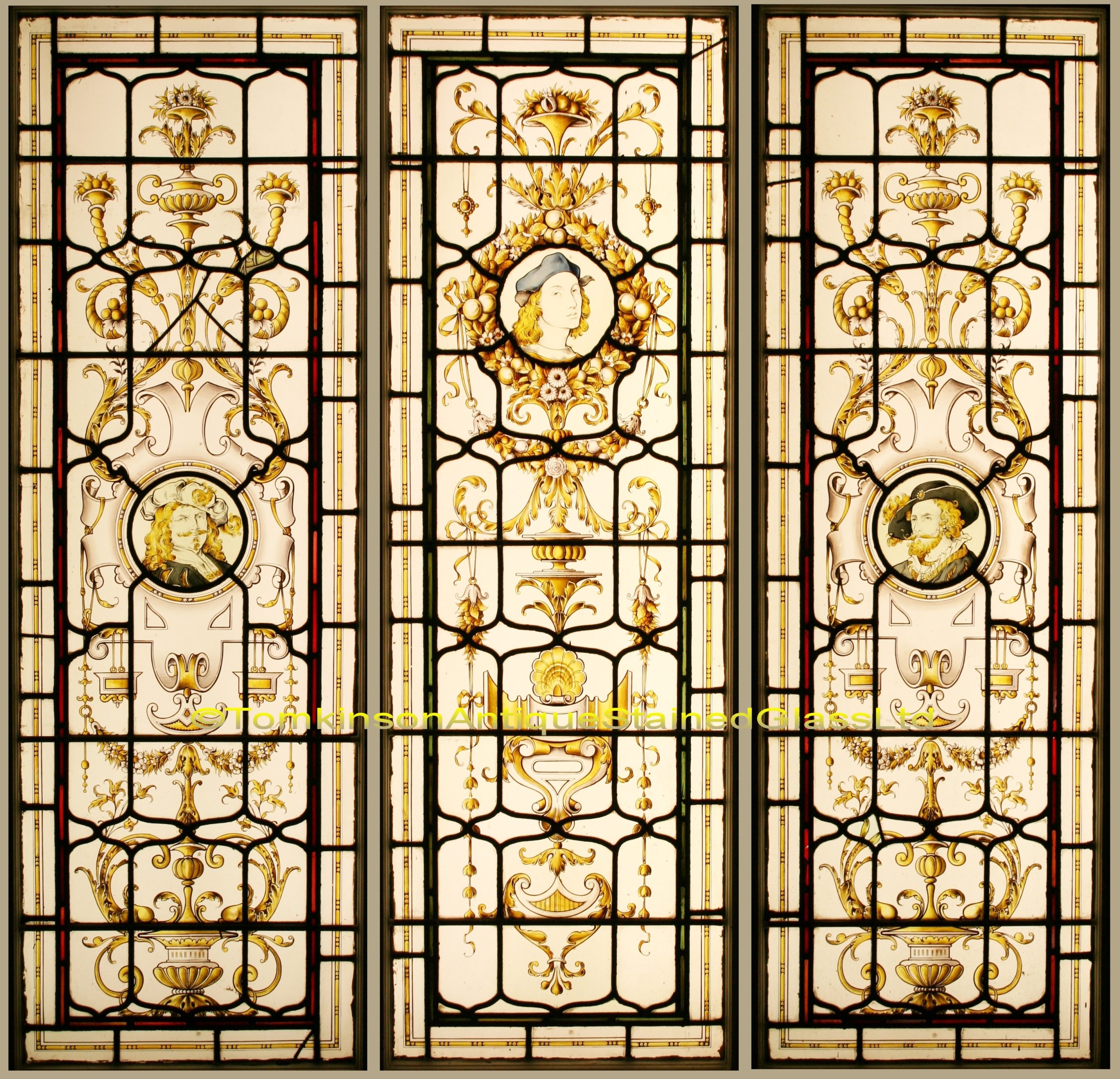 Antique stained glass windows