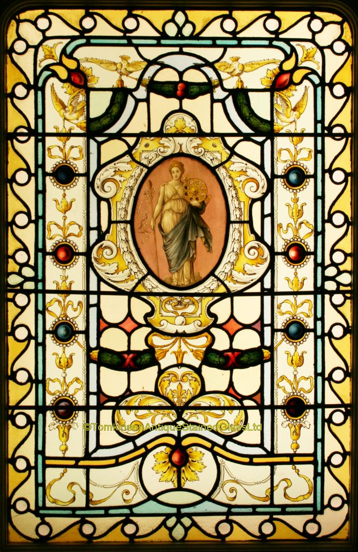 Ref: Vic537 - Victorian Stained Glass Window -  Fortuna & the Wheel of Fortune - Image 3